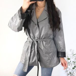 ❤️SALE❤️ Reversible gingham plaid raincoat jacket